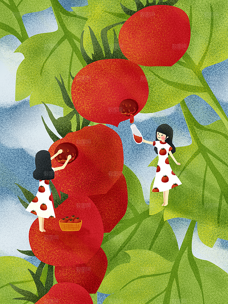 夏日水果插画设计