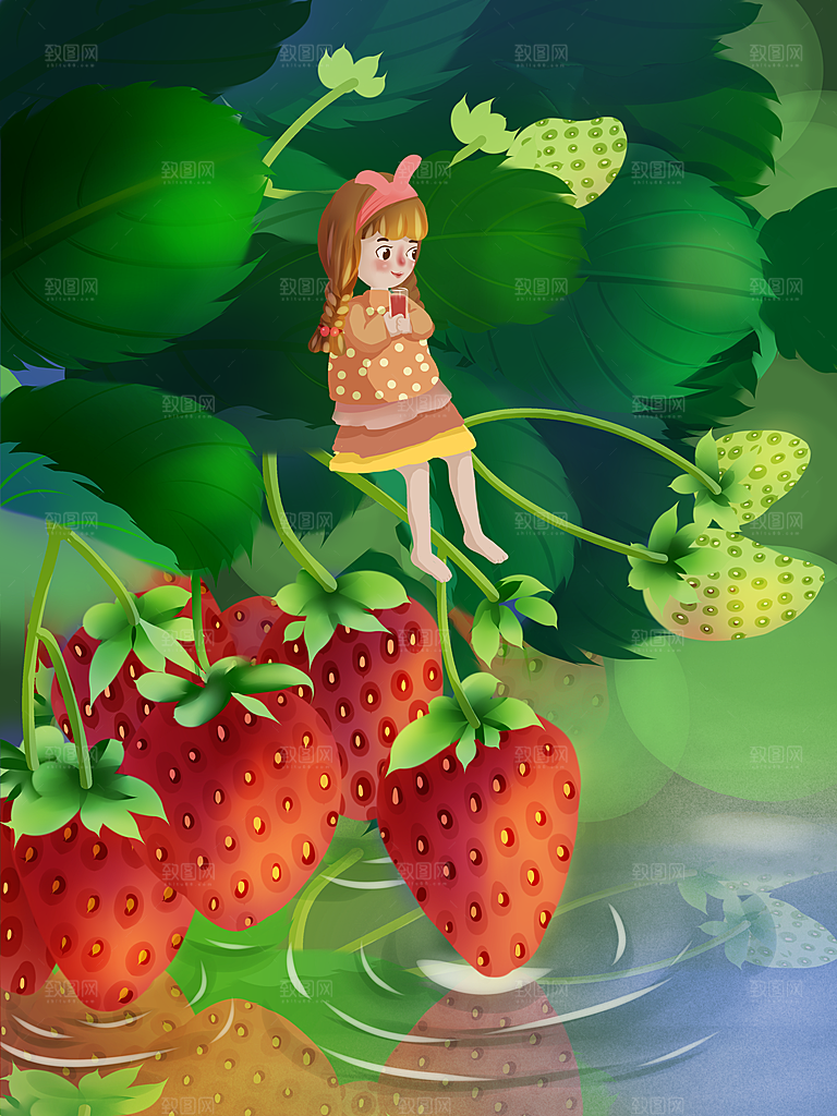 夏日水果插画设计