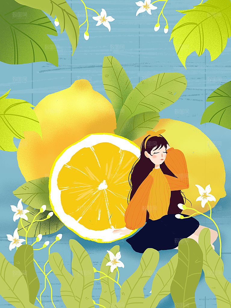 夏日水果插画设计素材