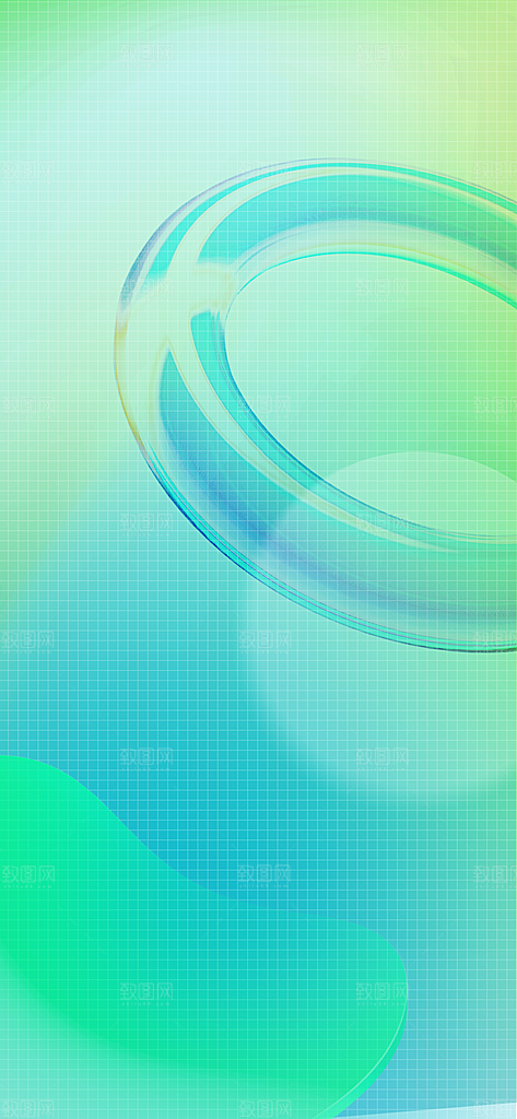 绿色商务科技渐变曲线条海报H5背景