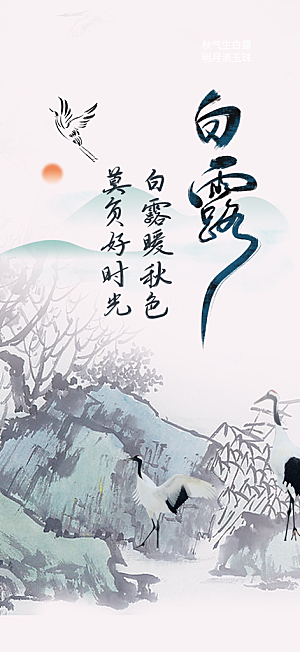 简约风传统白露二十四节气海报