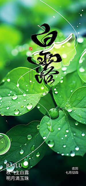 传统白露二十四节气海报