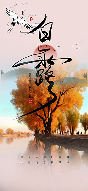 传统白露二十四节气海报