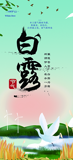 传统白露二十四节气海报