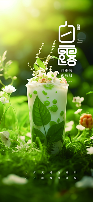 传统白露二十四节气海报