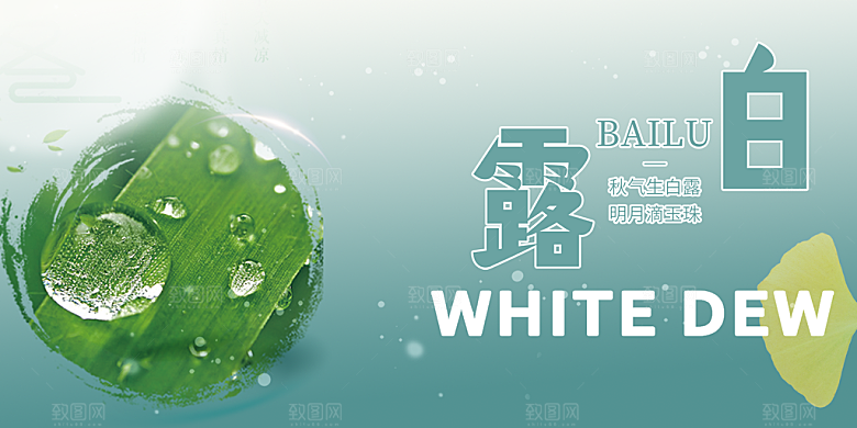 传统白露二十四节气展板