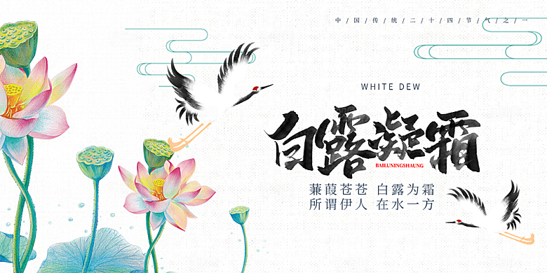 传统白露二十四节气展板