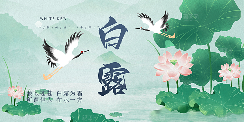 简约风传统白露二十四节气展板