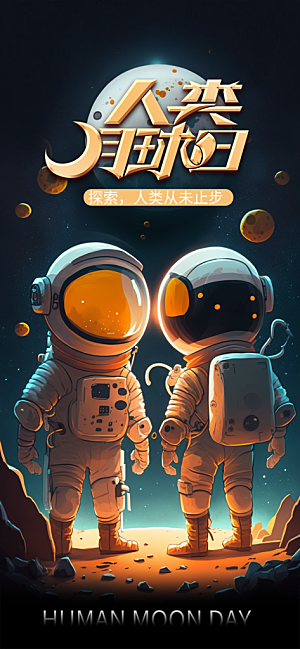 人类月球日宣传海报