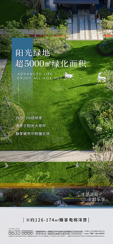 地产电梯洋房价值点系列海报