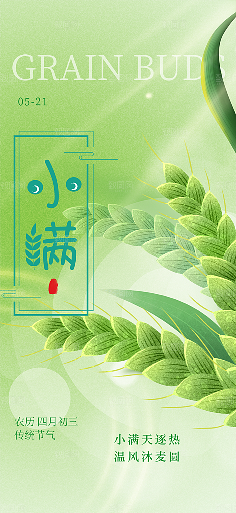 传统小满二十四节气海报