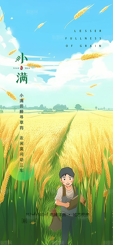 传统小满二十四节气海报