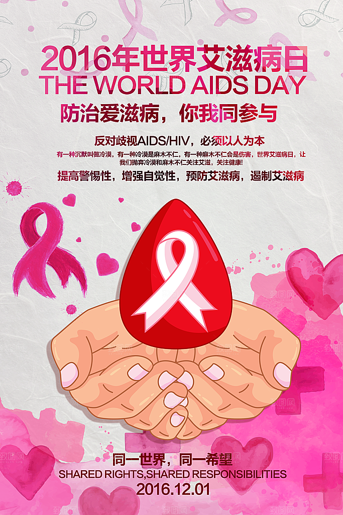 艾滋病宣传海报展板设计素材