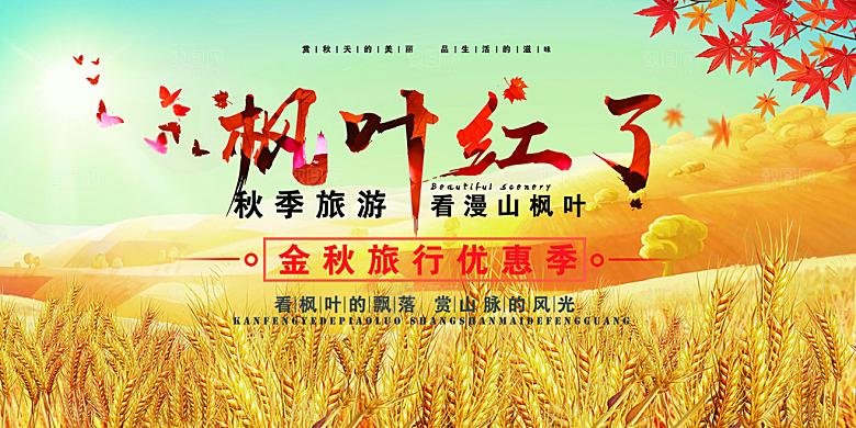 美丽秋天金秋宣传活动展板