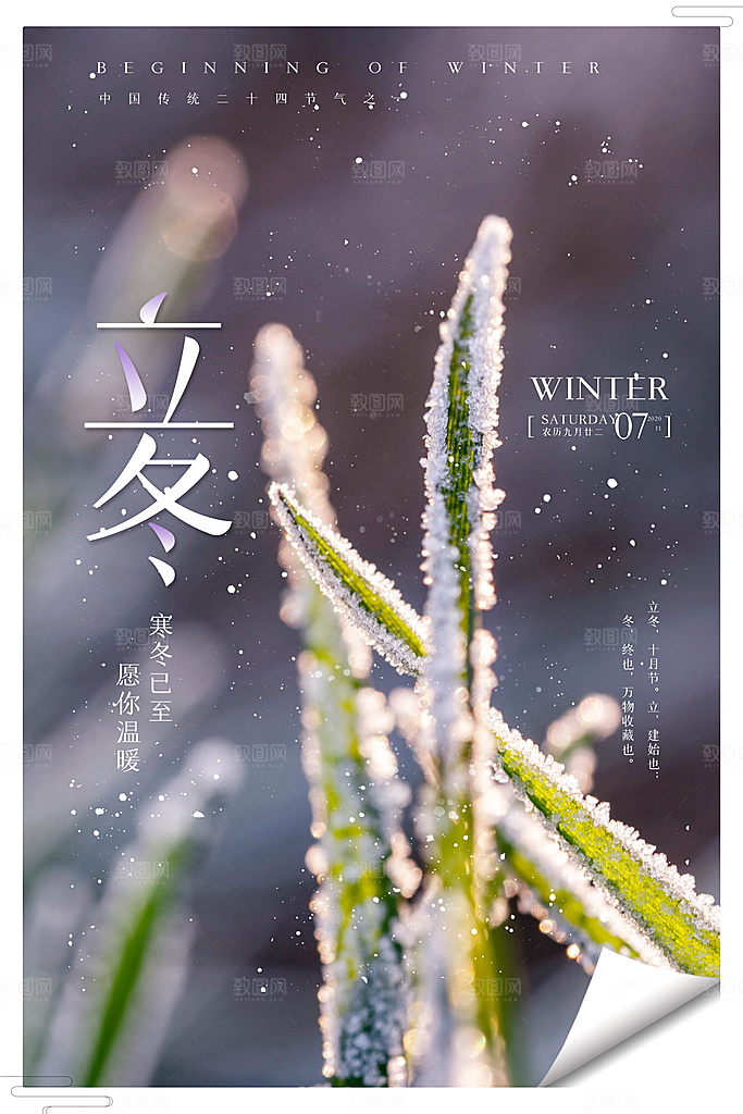 传统节气立冬海报模版