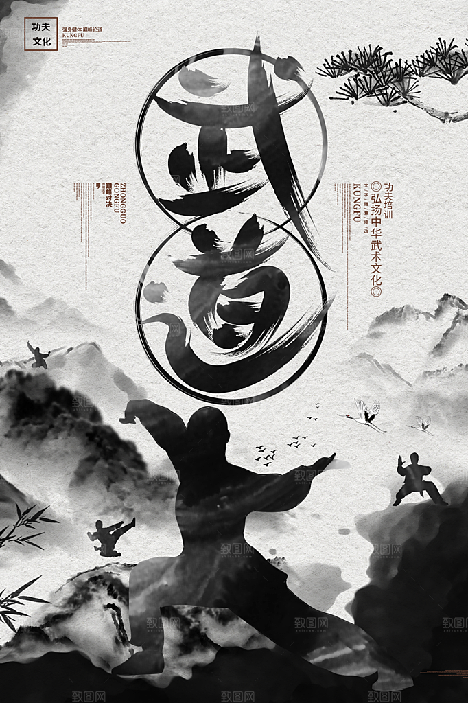高端武术武功宣传海报