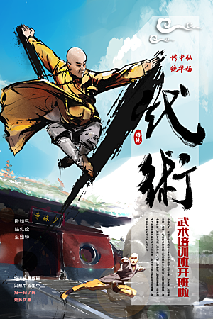 高端武术武功宣传海报