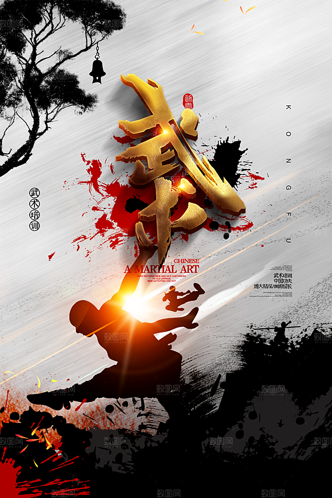 高端武术武功宣传海报