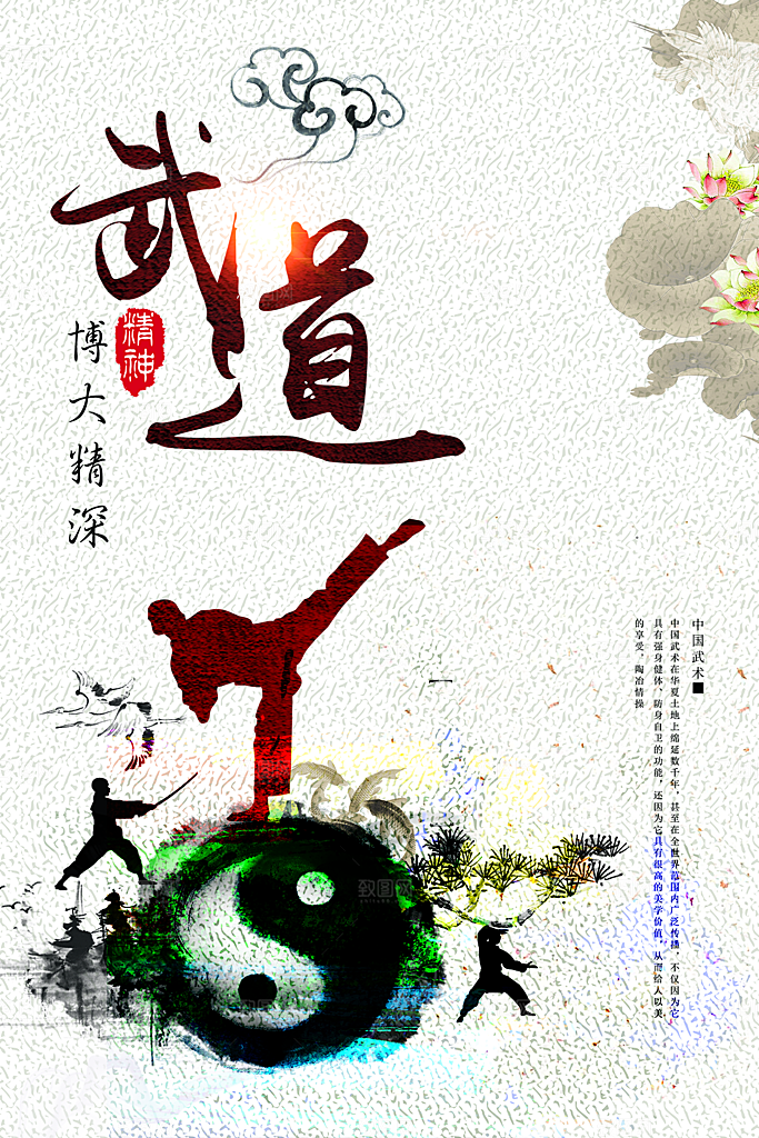 时尚武术武功宣传海报