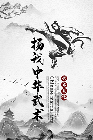 时尚武术武功宣传海报