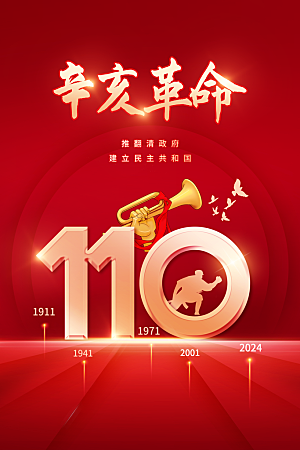 清新辛亥革命宣传海报