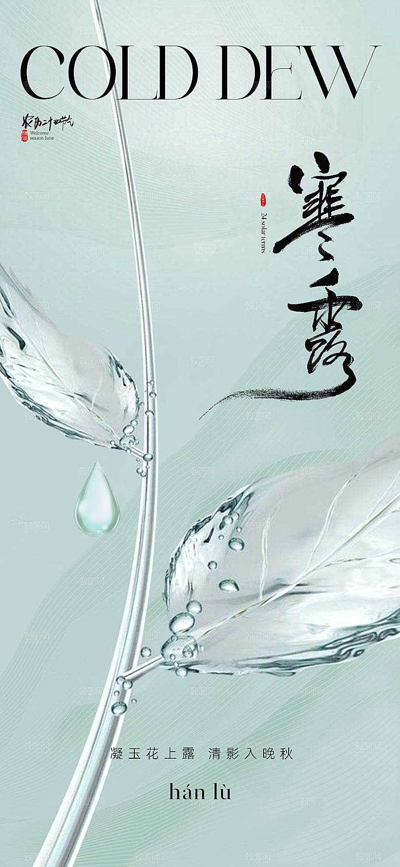 传统节气寒露海报模版
