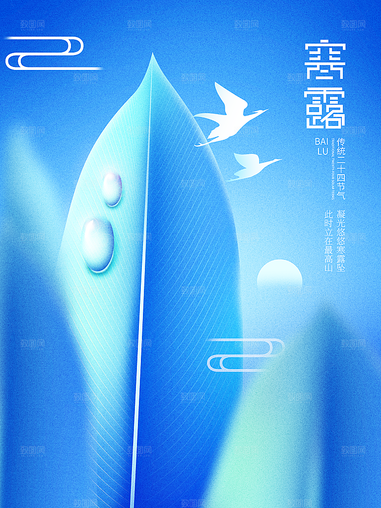 寒露节气简约大气海报