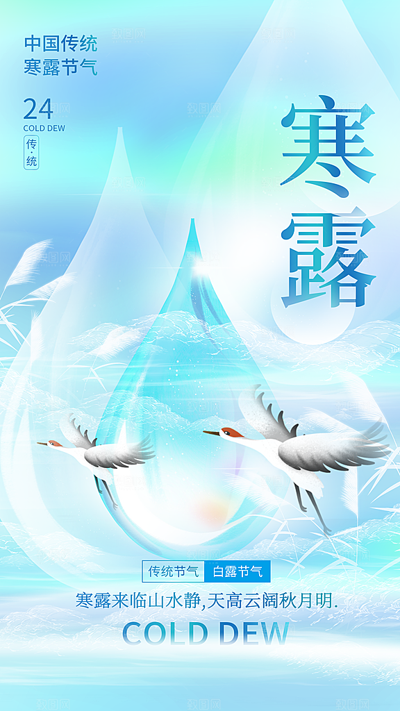 传统节气寒露海报模版