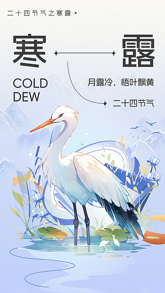 寒露节气简约大气海报