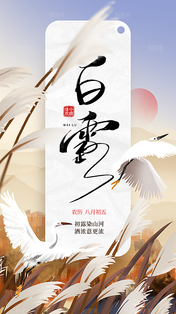 传统节气寒露海报模版