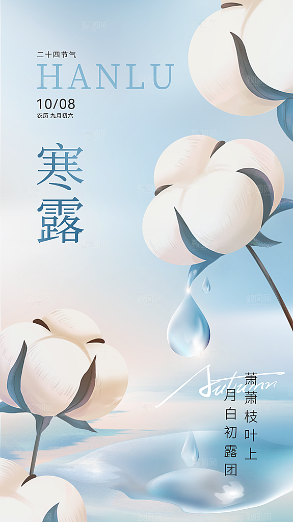 传统节气寒露海报模版