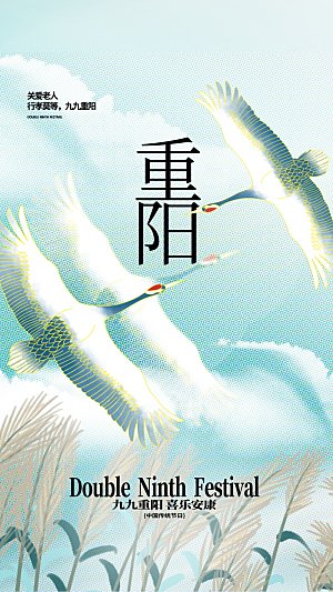 重阳节节日简约大气海报