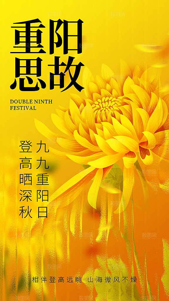 重阳节节日简约大气海报