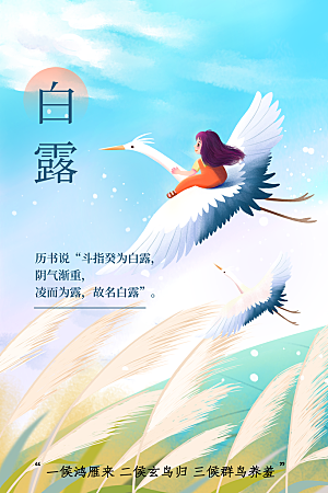 白露节气传统海报