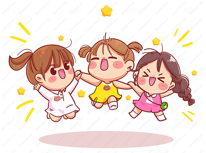 小女孩男孩女孩厨师卡通人物