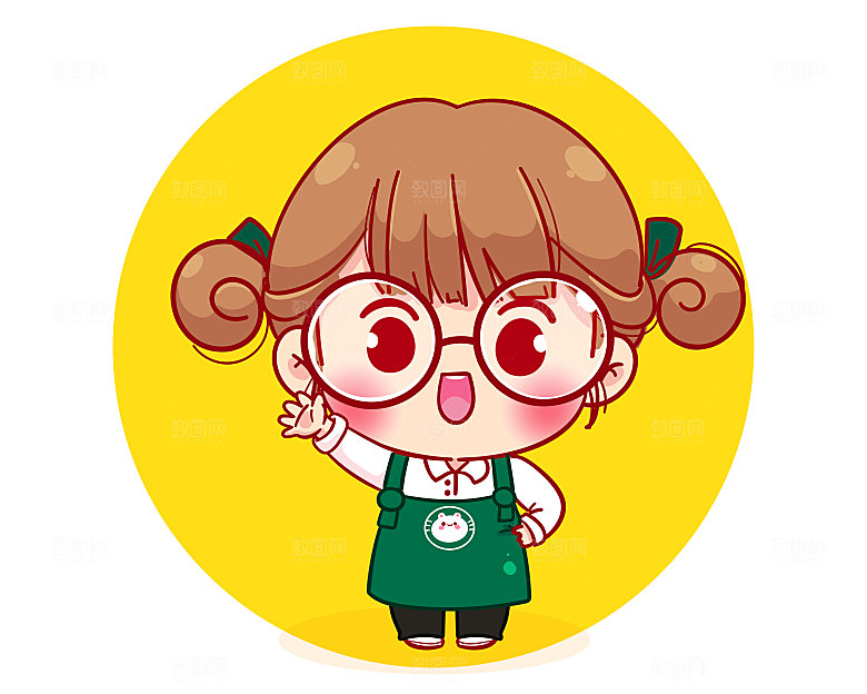小女孩男孩女孩厨师卡通人物
