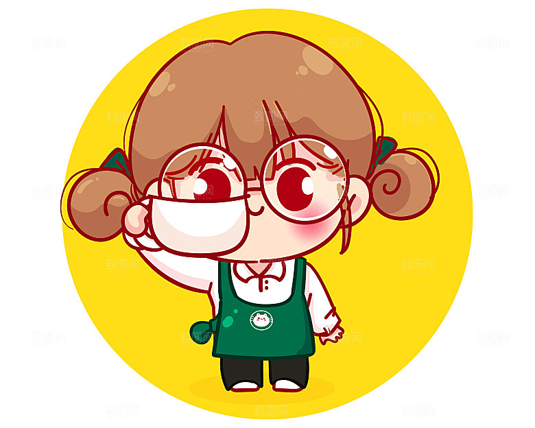 小女孩男孩女孩厨师卡通人物