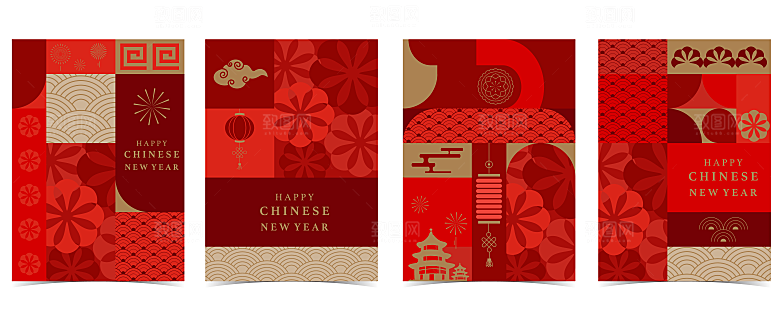 红色新年剪纸风蛇年2025背景