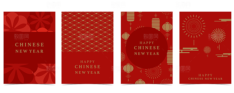 红色新年剪纸风蛇年2025背景