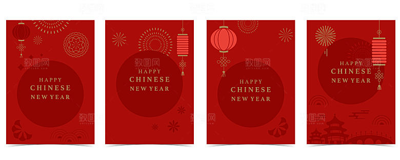 红色新年剪纸风蛇年2025背景