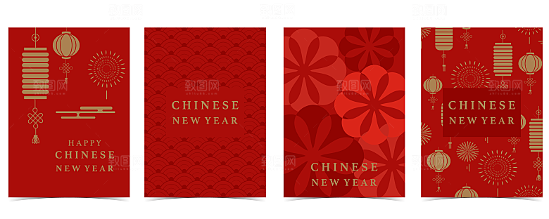 红色新年剪纸风蛇年2025背景