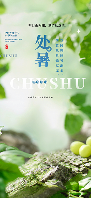 二十四节气处暑节气炎热节气海报