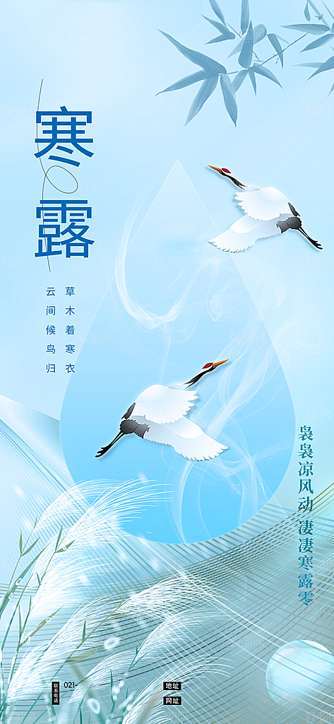 中国寒露节气手机海报