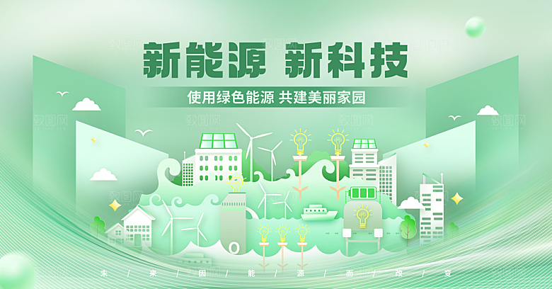 绿色新能源展板绿色能源海报