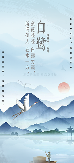 传统白露二十四节气海报