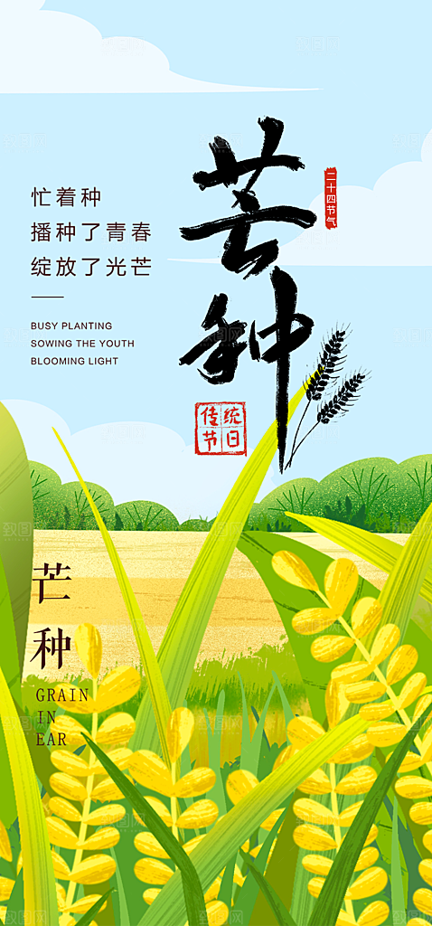 传统芒种二十四节气海报