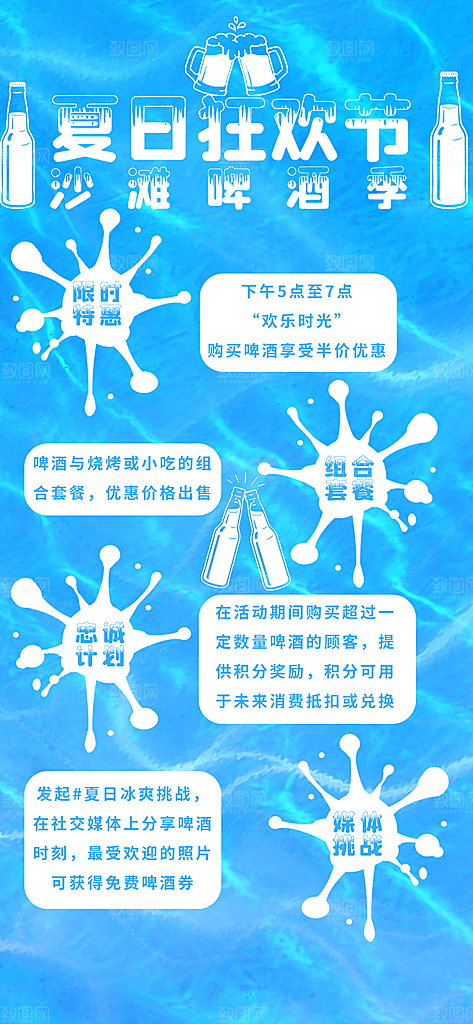 清新啤酒酒水宣传海报