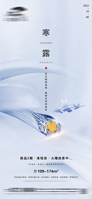 寒露节气简约大气海报