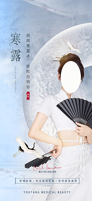 寒露节气简约大气海报