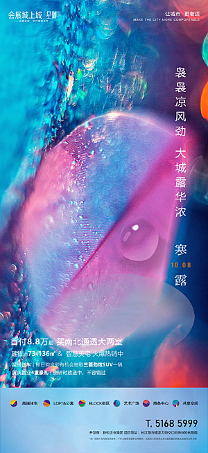 寒露节气简约大气海报